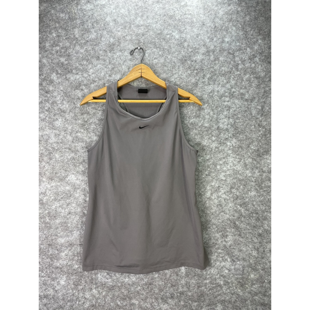 Nike Pro Shirt Womens XL Gray Dri-FIT Tank Top Athletic Training Gym Racerback